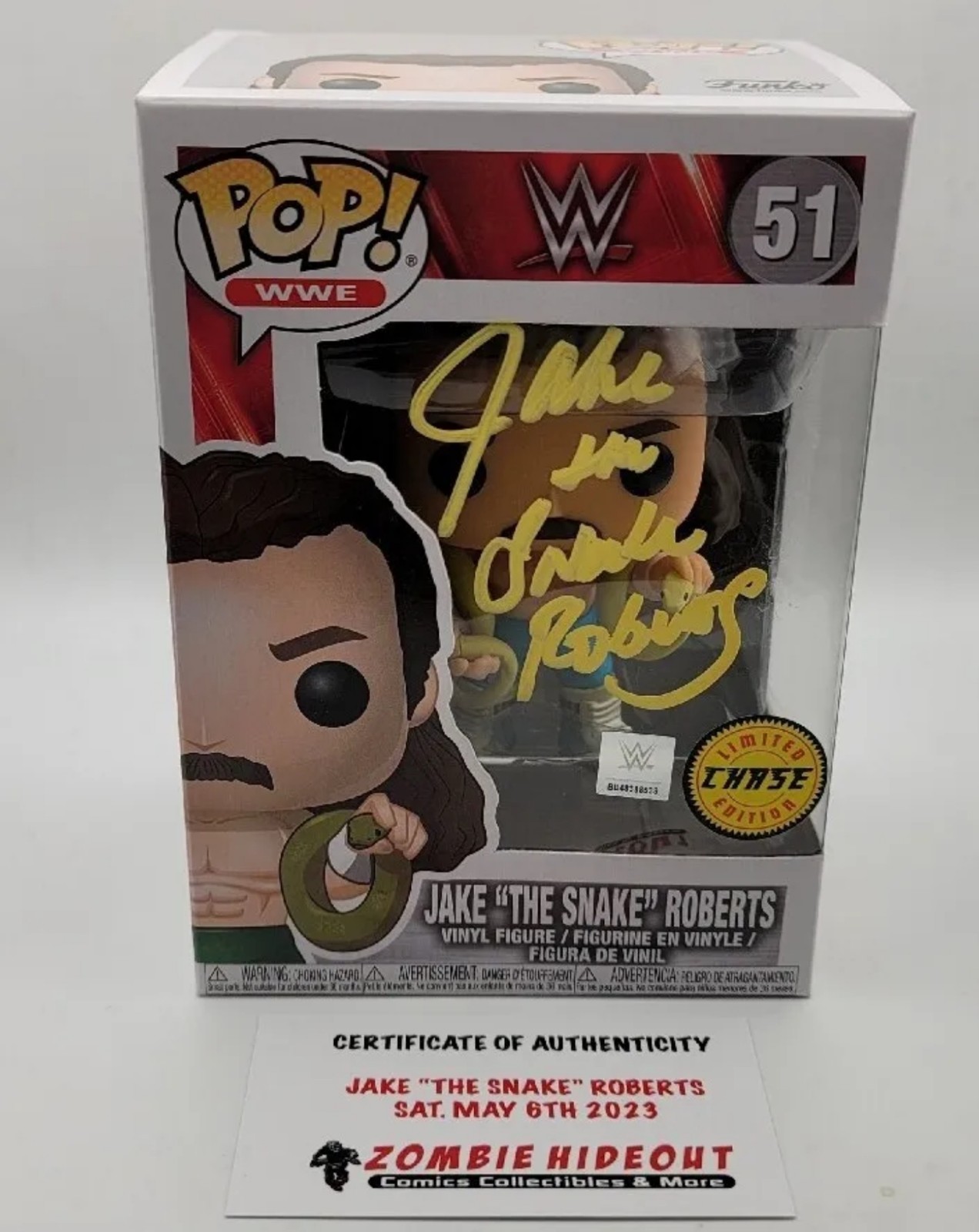 Funko Pop! WWE 51 Jake the Snake Roberts CHASE Autograph