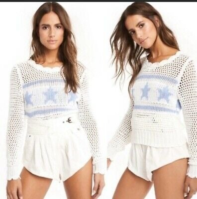 New Wildfox S Sweater White Blue SWEATER