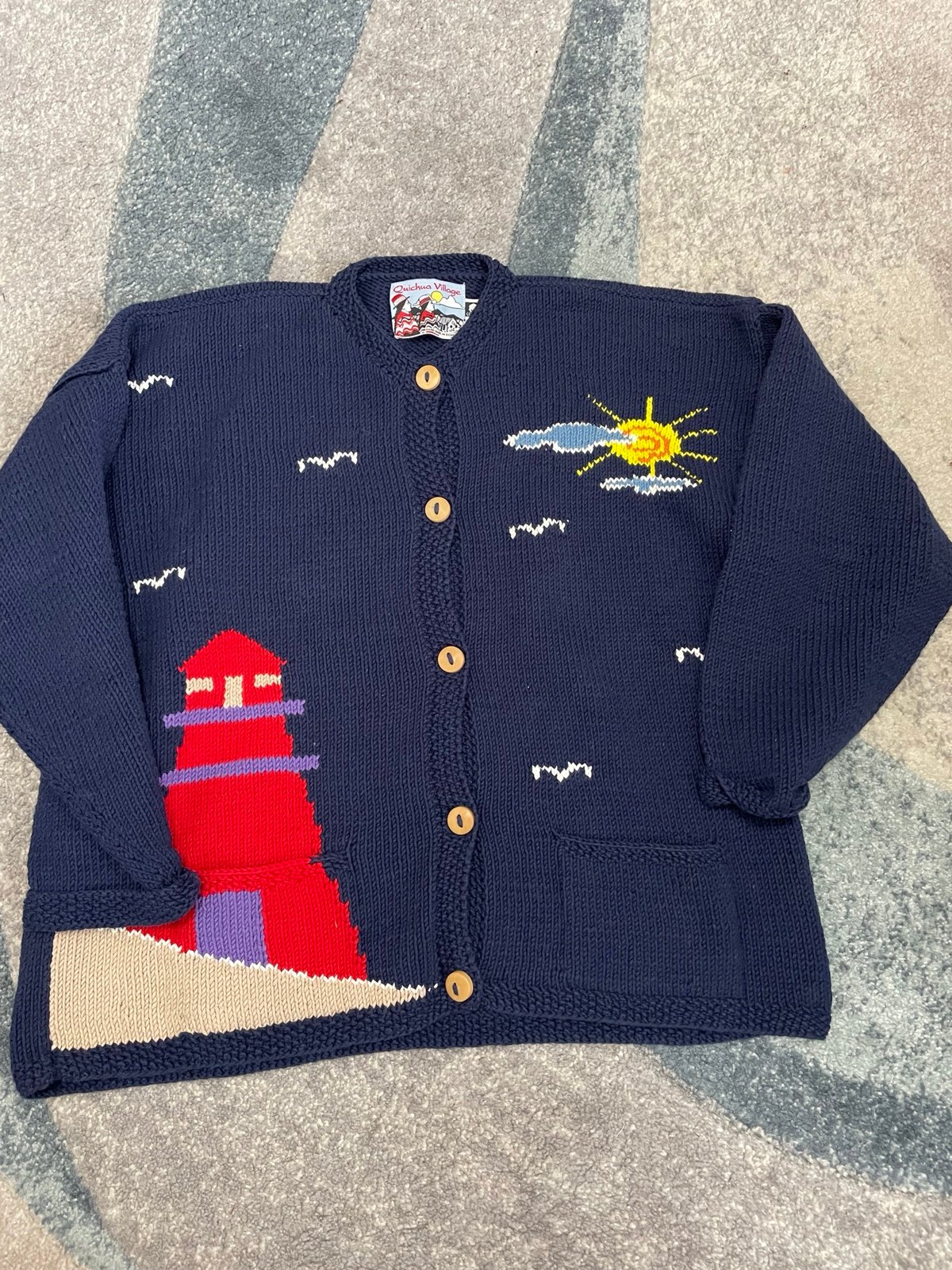 Quichua Village Handmade Chunky Sweater. Women L-XL Vintage Retro RARE