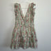 LOVE THE LABEL Ines Floral V-neck Tiered Ruffle Flutter Mini Dress Large