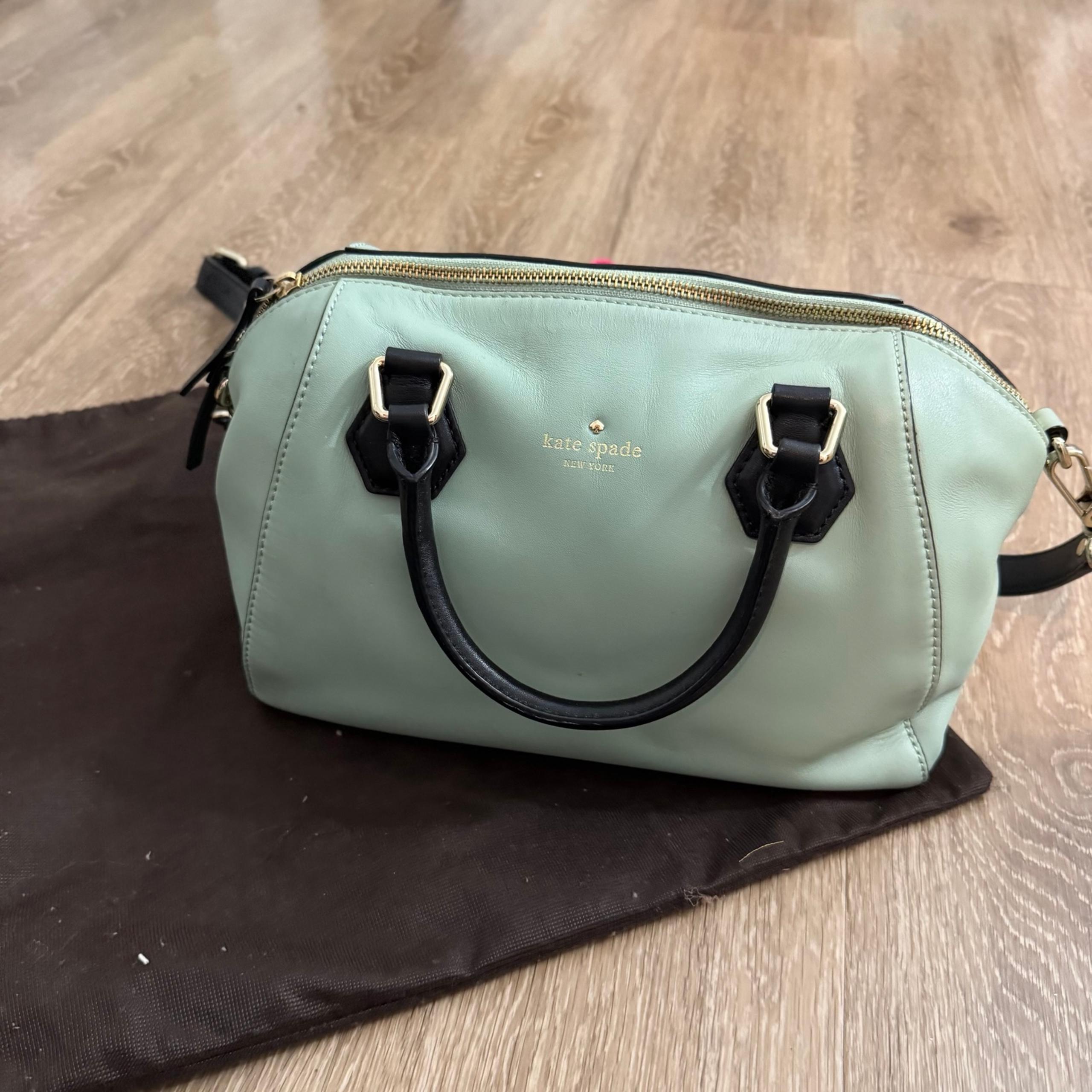 Kate Spade Mint Green Black Crossbody Satchel Purse