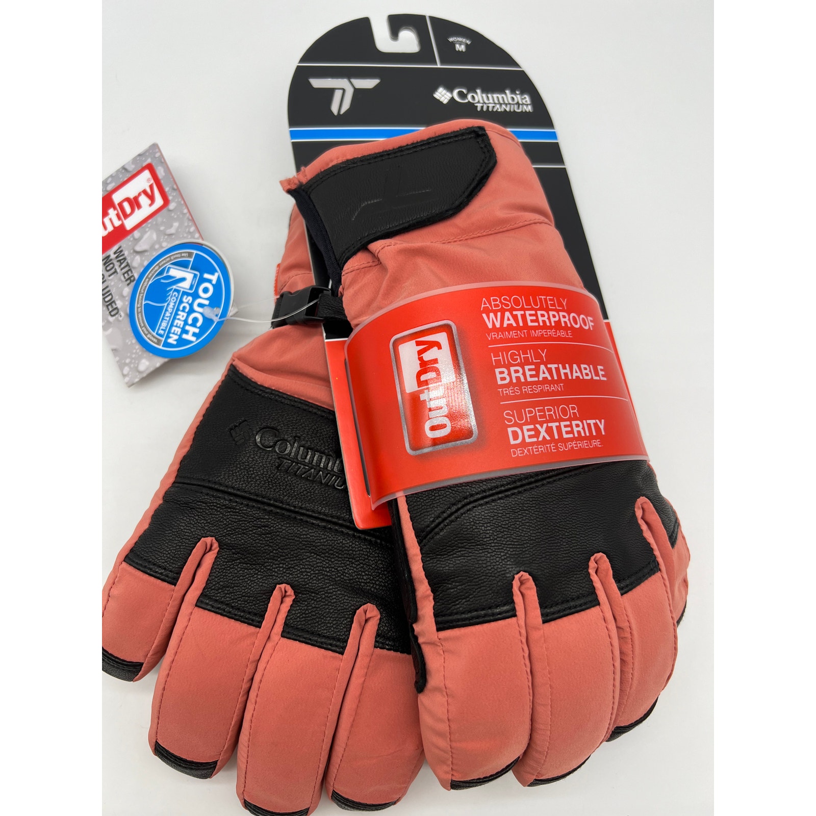 Columbia Titanium Women Peak Pursuit Gloves Touch Screen Waterproof OutDry M