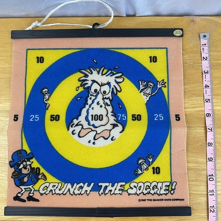 Vintage 1987 Cap'n Crunch Soggies Target Hanging Ball Game Cereal Premium Toy