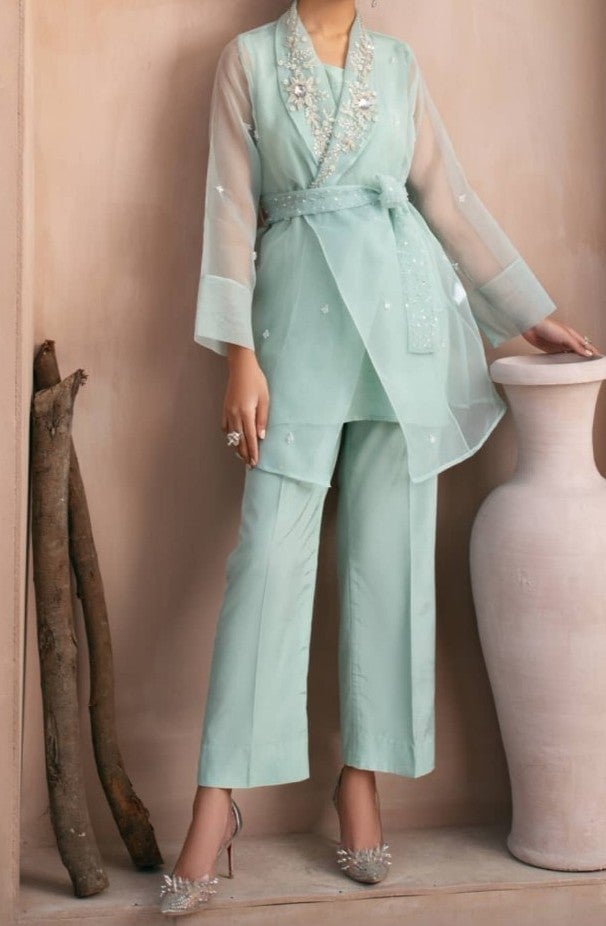 Pakistani designer wrap dress