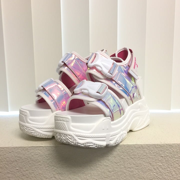 PRE-LOVED - Virtuosity Hologram White Platform Sandals WHT/7 - SH238