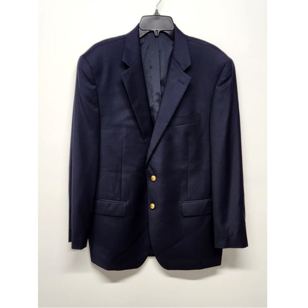 Lauren Ralph Lauren Men's 100% Wool Nautical Navy Blazer, Size 42R Sports Jacket