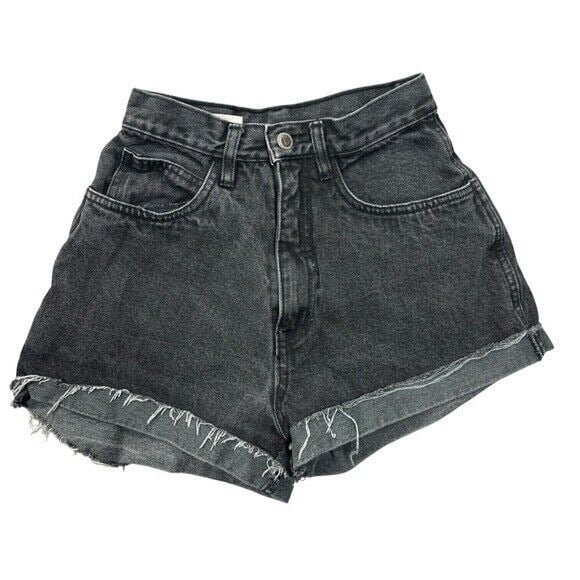 Vintage Rio by Stephen Mardon Size 5 Black High Waisted Cuffed Mom Denim Shorts