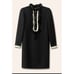 Me+Em Black and Light Cream Ruffle Embellishment 3/4 Sleeve Knee Length Dress 8