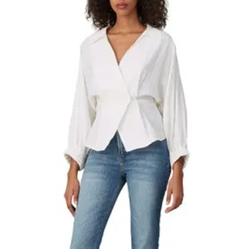 The Fifth Label Women’s Atlas Light Top – Size XL (US 10) – White Peplum Blouse