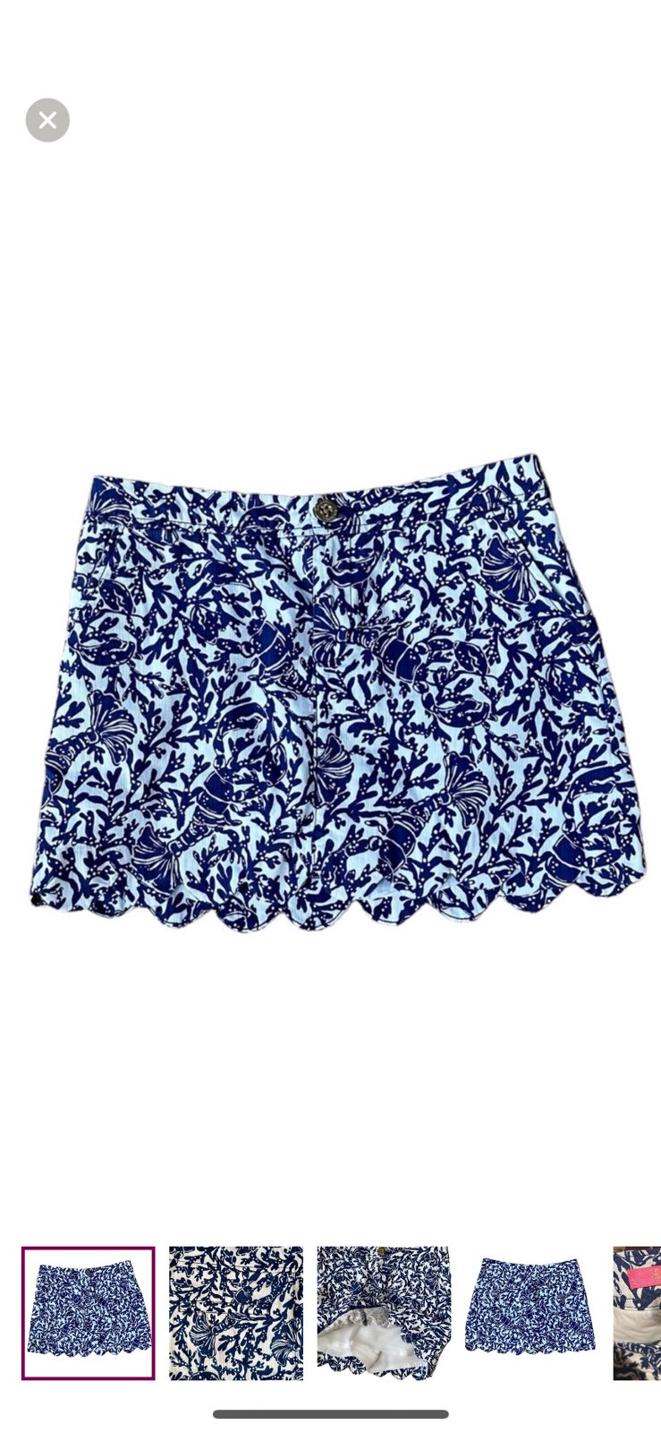 Lilly Pulitzer collette skort oyster bay blue krillin it scalloped hem