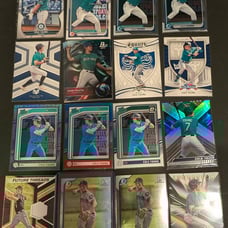 Cole Young Lot Future Threads Relic, Bowman Sky Blue /499, Bowman 1st and more