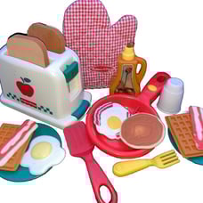Vintage 97 Fisher Price Breakfast Fun Food Syrup Pancake Egg Flip Fry Pan