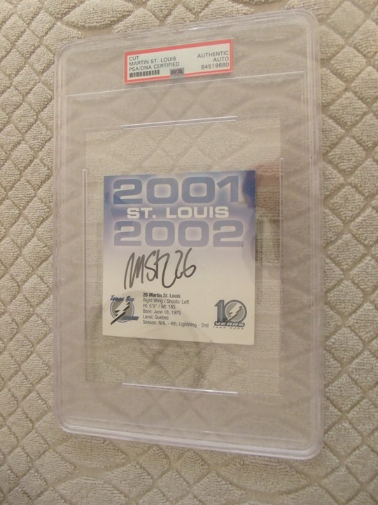 MARTIN ST LOUIS 2001/02 CUT SIGNATURE SLABBED AUTHENTIC PSA/DNA
