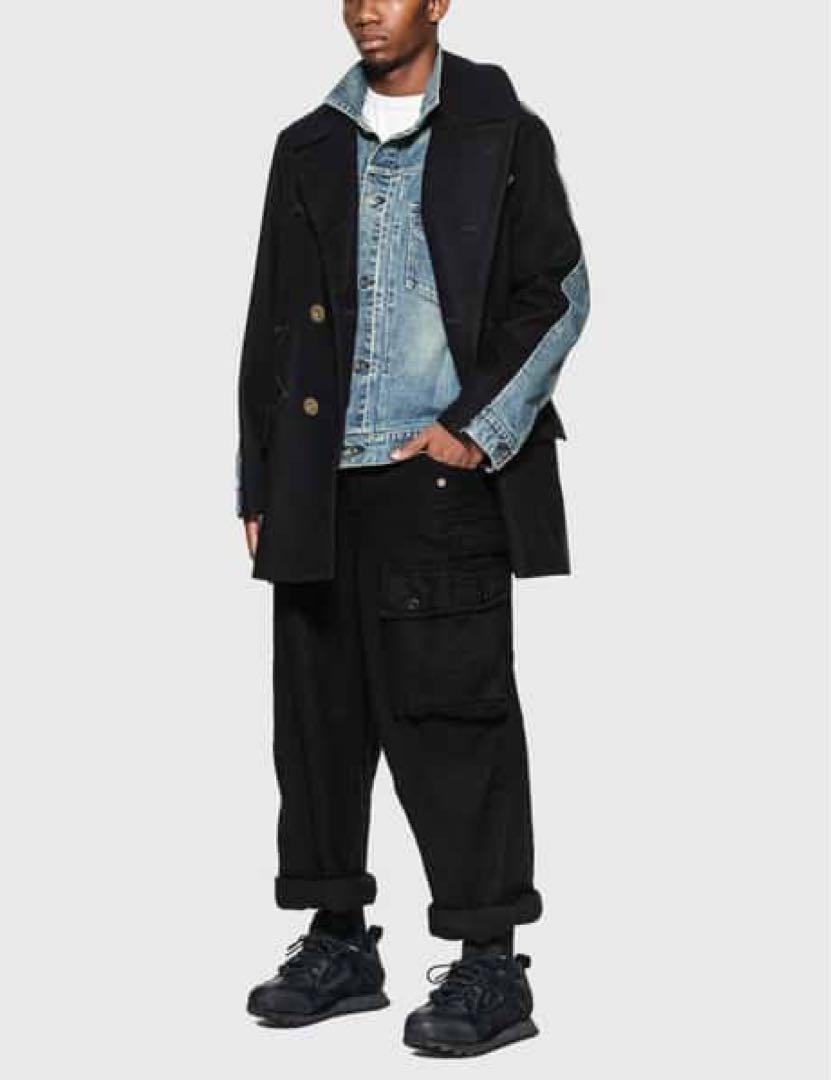 sacai Wool Melton Denim Coat Wool