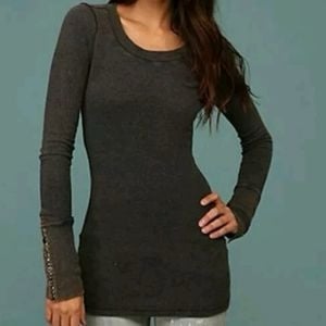 Free people black studded cuff thermal