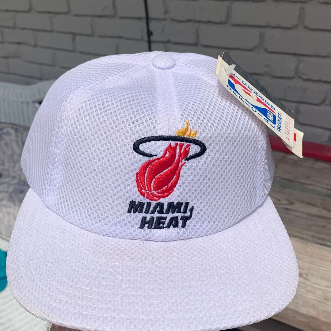 Vintage Miami Heat Hat 80s 90s Snapback Trucker Cap NBA H15 - ,