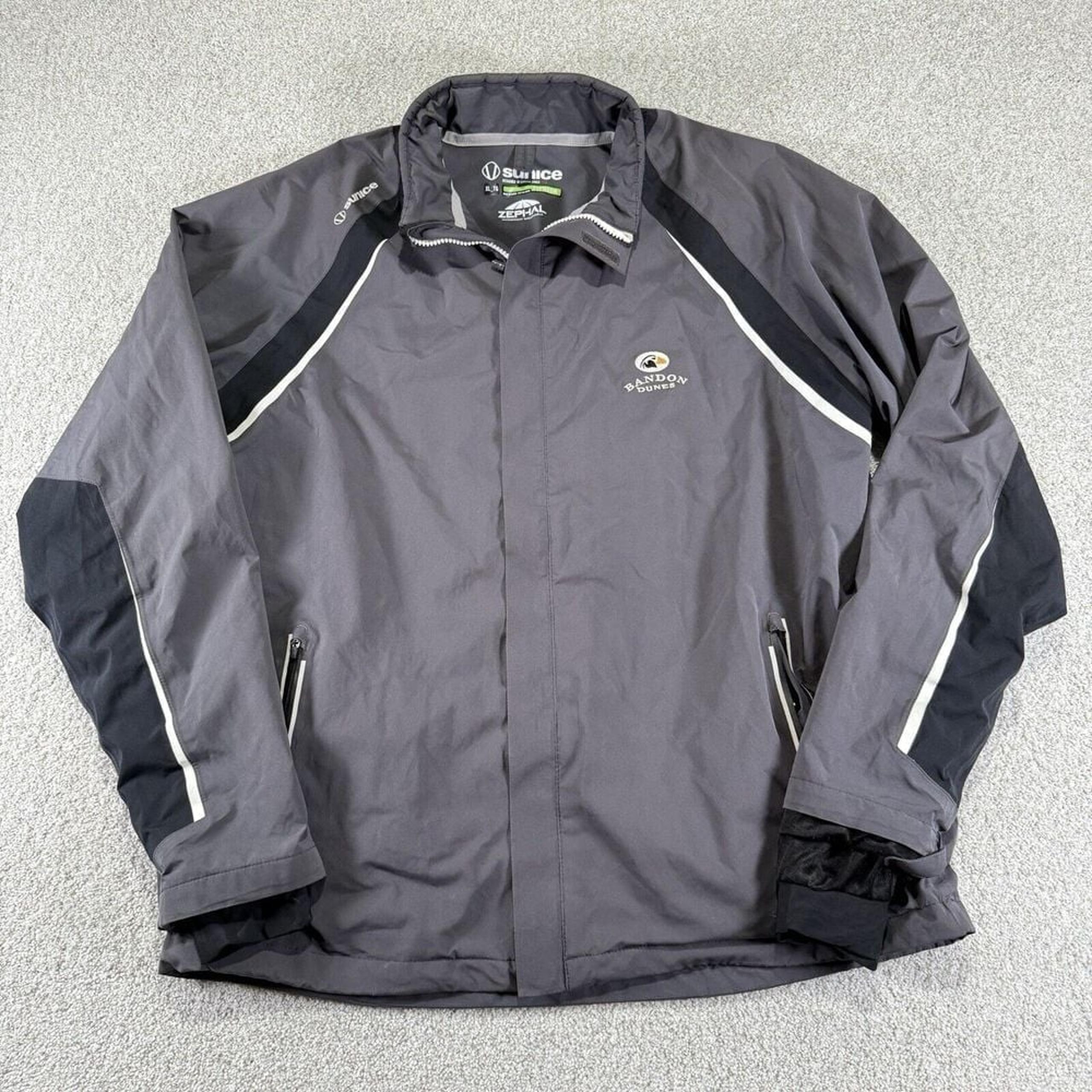 Sunice Jacket Bandon Dunes Mens XL Black Zephal Typhoon Windbreaker Waterproof