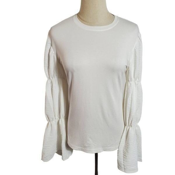 NWT Patrizia Luca White Bell Sleeve Top