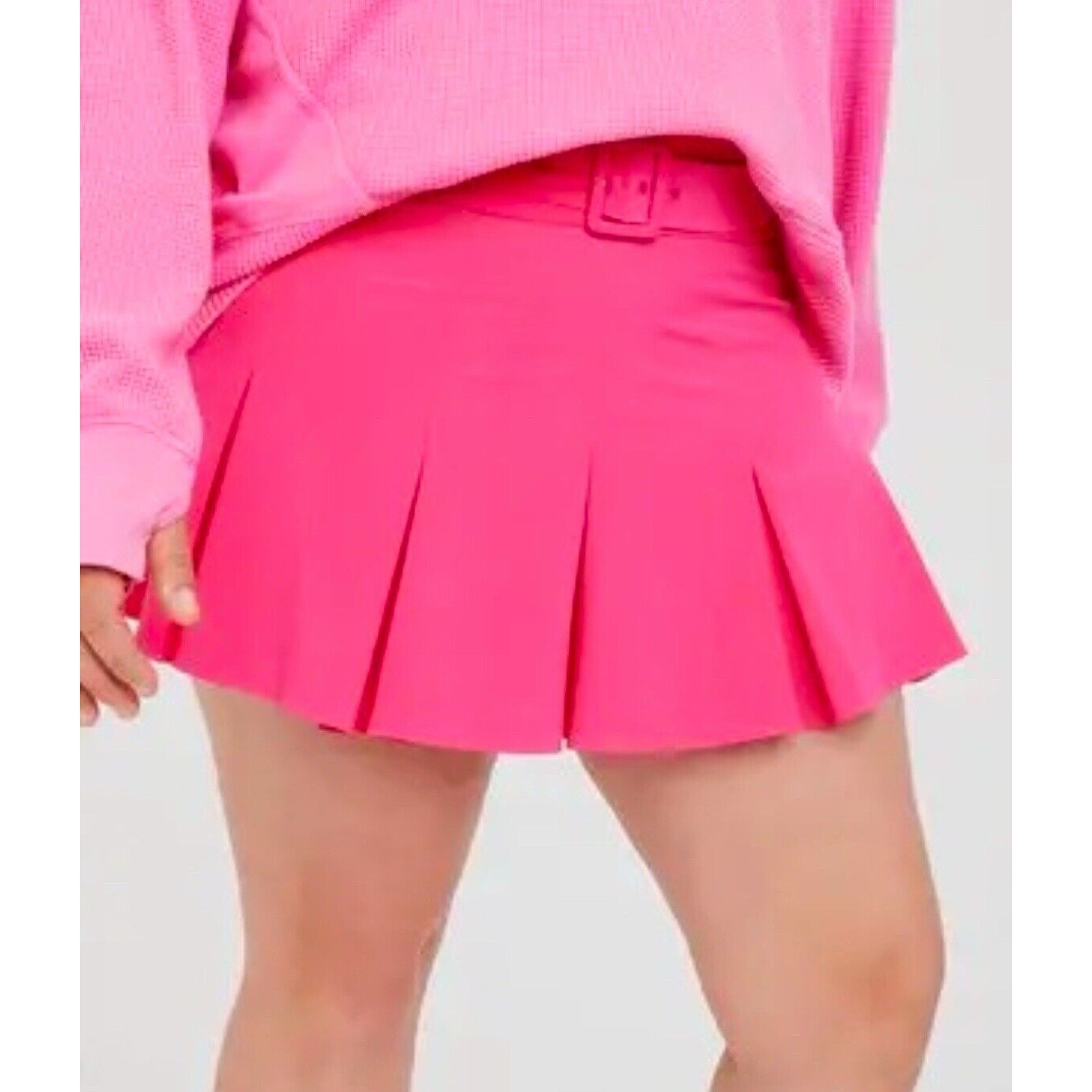 OFFLINE By Aerie Pleated Belted Tennis Skirt Skort Athleisure Prep Size Small