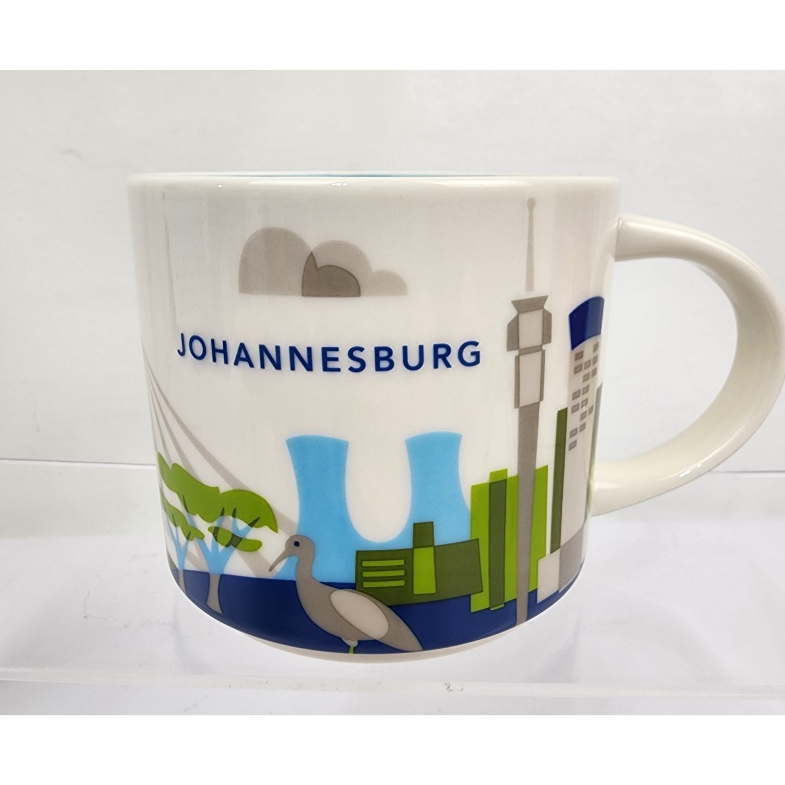 Starbucks 2017 Johannesburg South Africa You Are Here Mug, 14 oz. Blue EUC