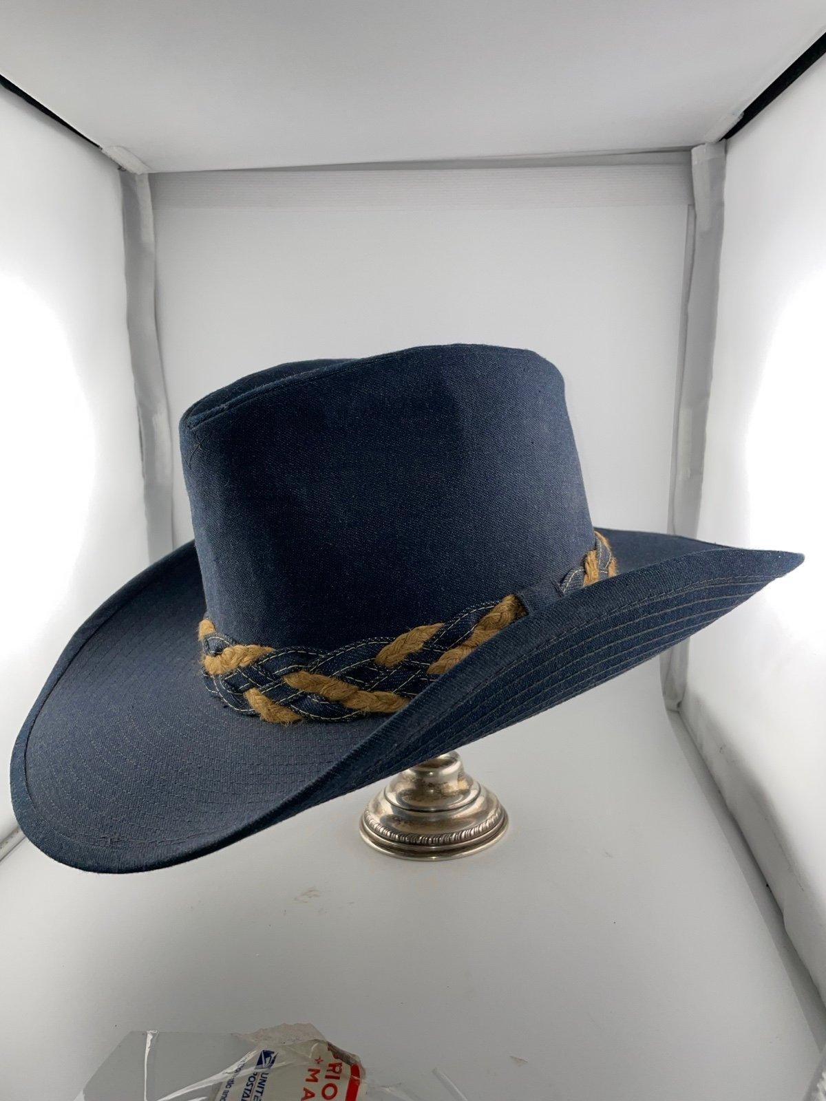 Vintage Bradford LTD Blue Denim Cowboy Hat Size 7