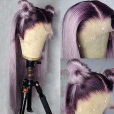 lace front wig human hair blended