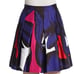 Diane Von Furstenberg Gemma Abstract Print Silk Pleated A Line Skirt Size 6