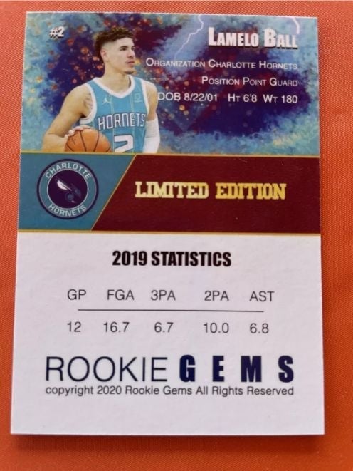 Lamelo Ball 2020 Rookie Gems - detail