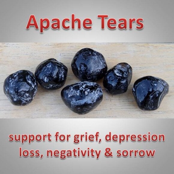 BUNDLE of 6 Apache Tears stone rock crystal HEALING : SUPPORT (smaller)