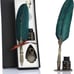 Feather Pen and Ink Set, Glittering Quill Pen Set Antique Calligraphy Dip Pen