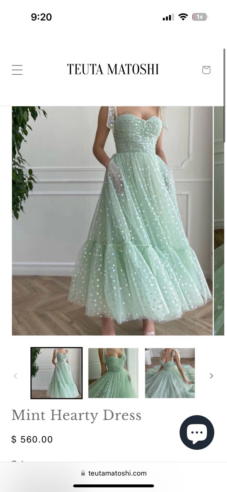 Mint heart dress