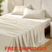 King Size Bedsure Light Beige Bamboo Derived Cooling Sheet Set