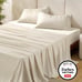 King Size Bedsure Light Beige Bamboo Derived Cooling Sheet Set