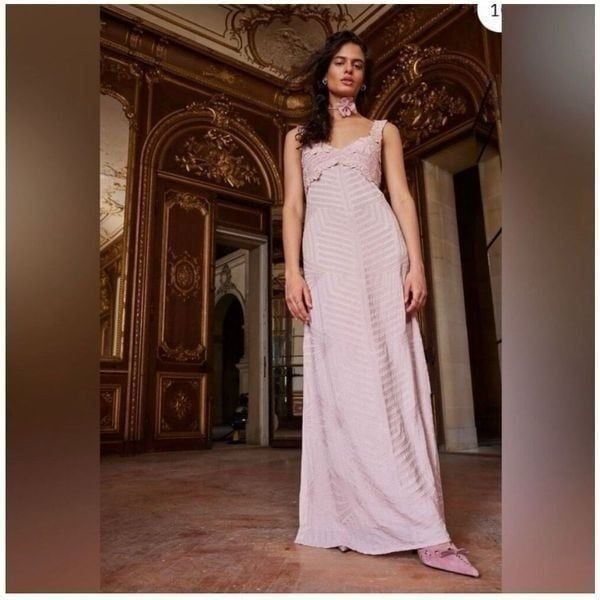 NWOT Free People Coastal Treasures Maxi Dress crochet size Medium