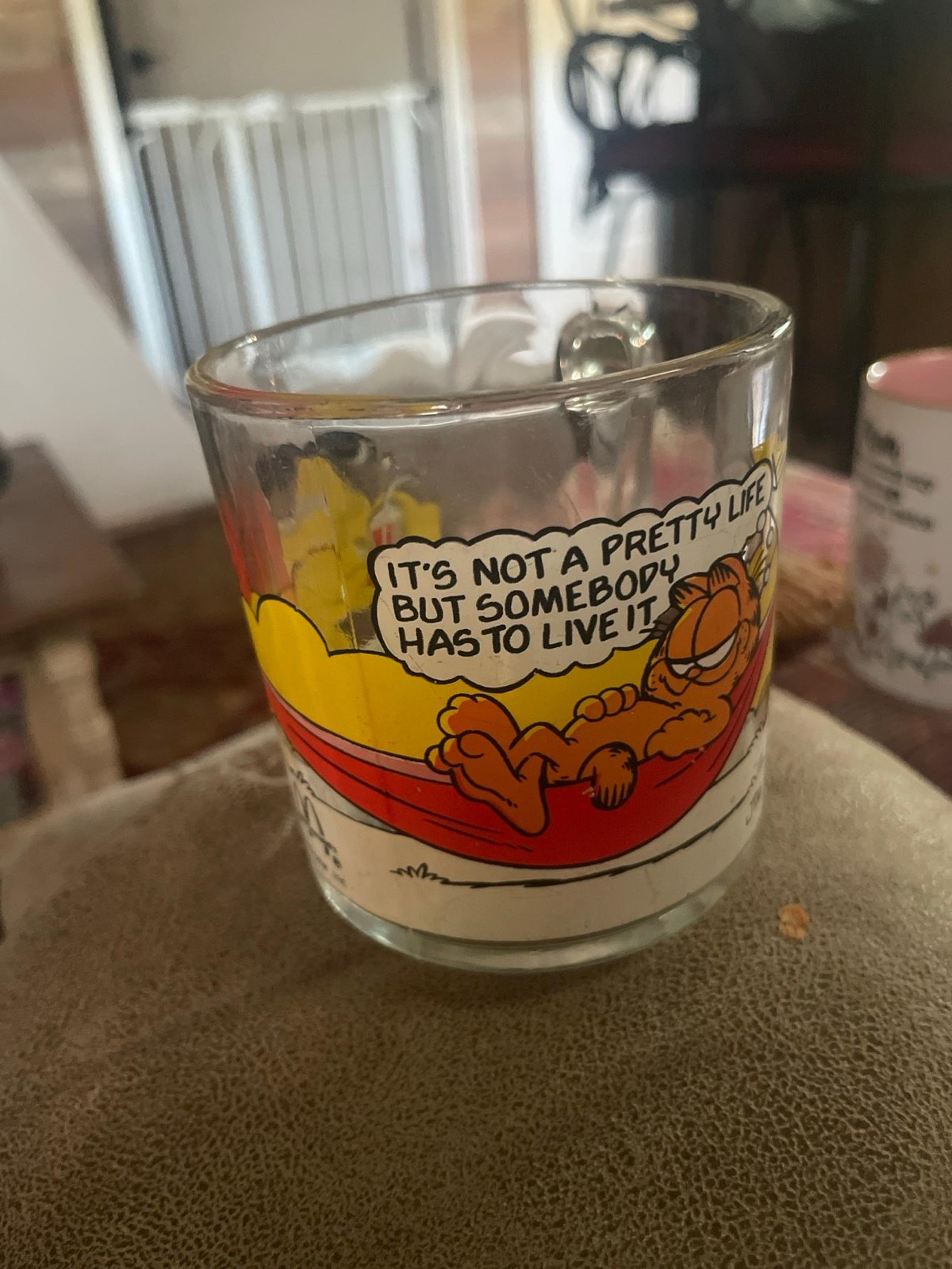 Vintage Garfield 1978 McDonalds Glass Coffee Cups Mugs