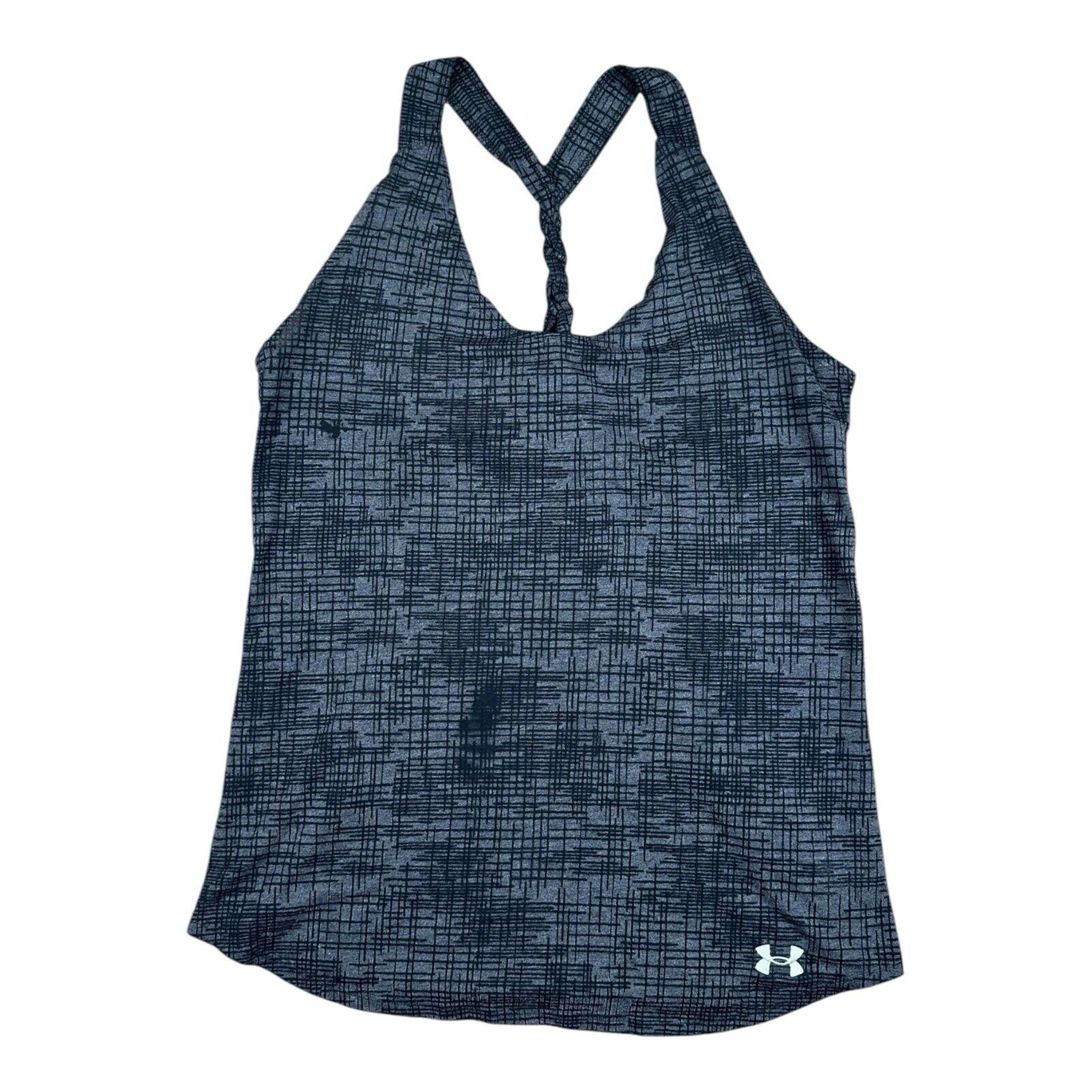 Activewear Tank Top Womens Small S black Open Back HeatGear Shirt - Under Armour