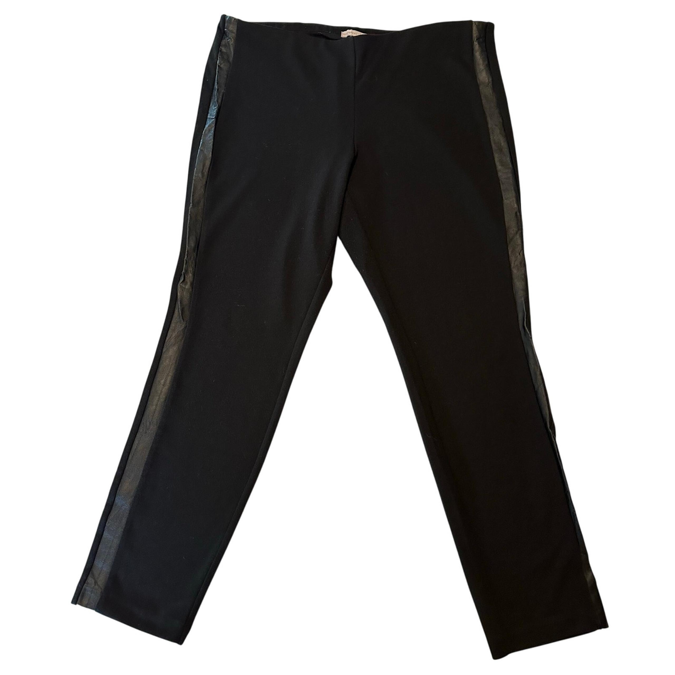 New York & Company Women’s Size XL Black Faux-Leather Side-Strip Legging