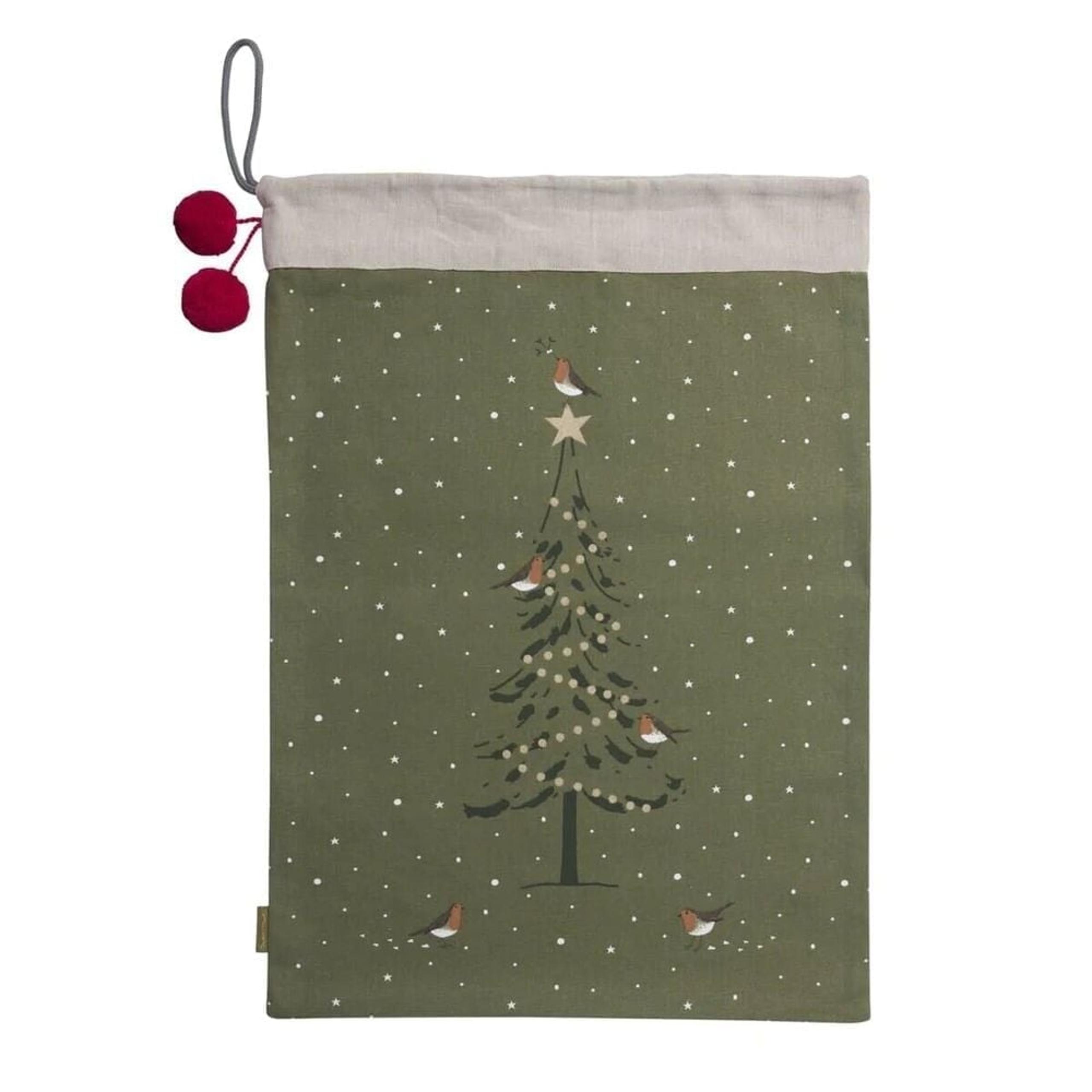 New Robin Christmas Tree Reusable Gift Sack
