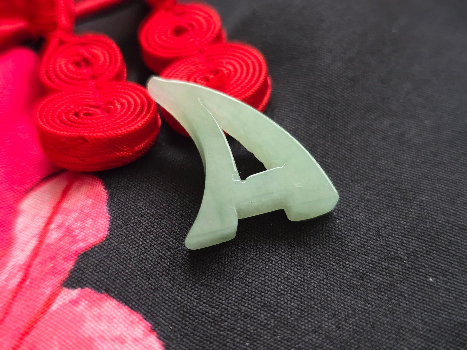 Burmese Type A jade stylish Letter A pendant