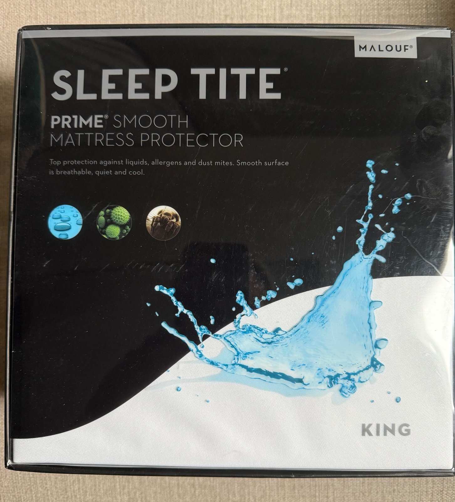 Malouf Sleep Tite King Size Prime Smooth Mattress Protector