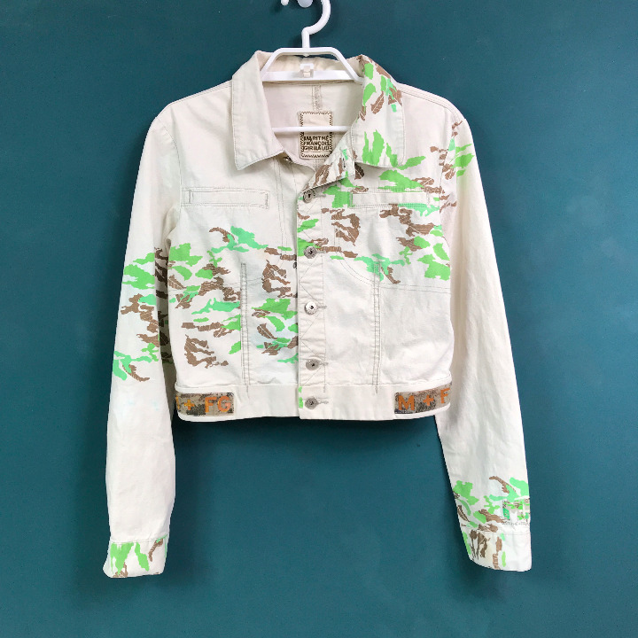 M+FG Cropped Camo Jean Jacket - Large
