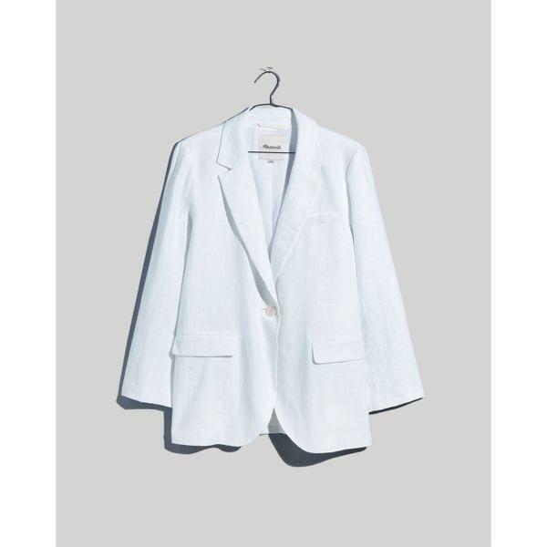 Madewell The Larsen Blazer in 100% Linen White Size M