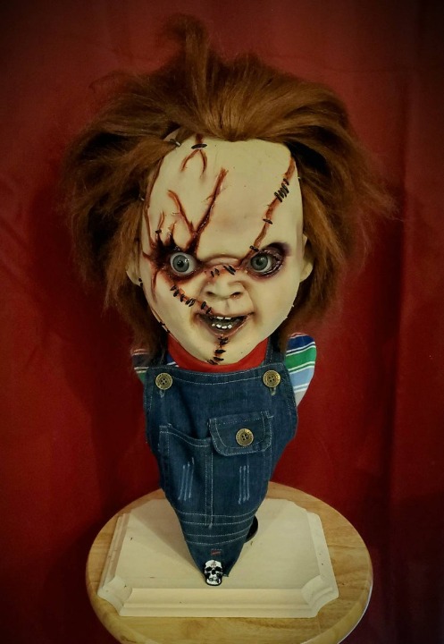 Artistic bust of Chachi doll with stand