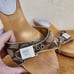 Vintage Coach Women's Y2K Monogram Juliet Heels Wood Clogs Tan Size 7