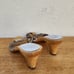 Vintage Coach Women's Y2K Monogram Juliet Heels Wood Clogs Tan Size 7