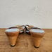 Vintage Coach Women's Y2K Monogram Juliet Heels Wood Clogs Tan Size 7