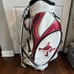 Oakley Skull Golf Bag 9.0 White / Red, Strap & Rain Cover Cart Caddy
