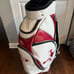 Oakley Skull Golf Bag 9.0 White / Red, Strap & Rain Cover Cart Caddy