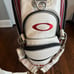 Oakley Skull Golf Bag 9.0 White / Red, Strap & Rain Cover Cart Caddy