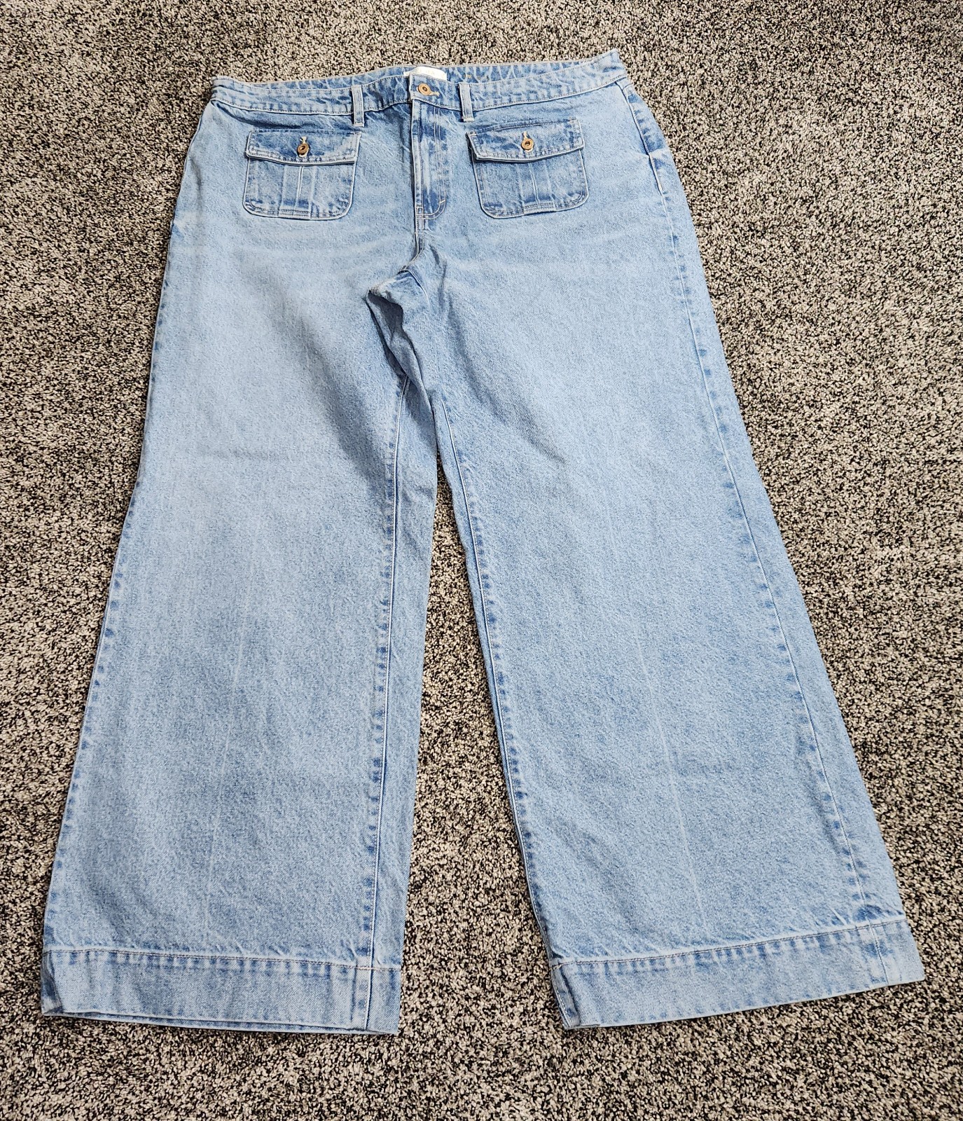 Ryegrass Wide Leg Flare Jeans Women’s Size 18W, Lightwash Baggy Preppy 90's Boho
